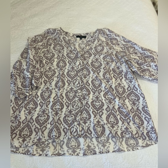 Fred David Cream/Lavender Print Tunic. Size 2X #Career #Casual - Picture 3 of 9